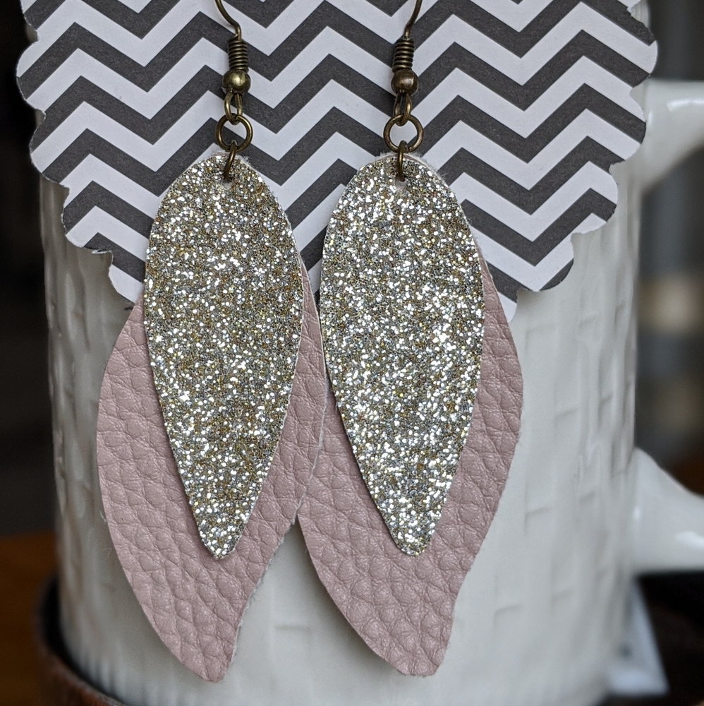 Faux leather earrings